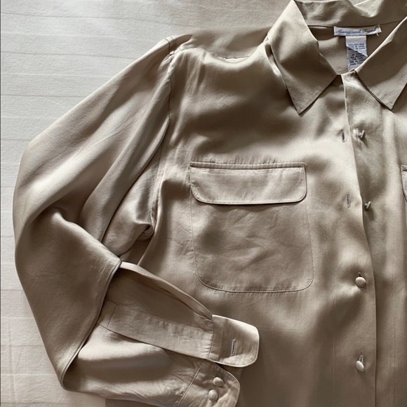 Vintage Anna and Frank 100% silk beige blouse - Picture 4 of 6